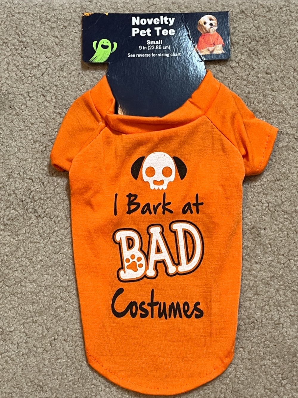 Halloween Novelty Pet Tee 🎃🐾 | “I Bark at BAD Costumes” | Small | NWT